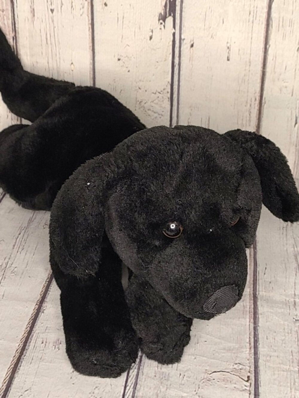13" Vintage 2000 Animal Alley Black Labrador Stuffed Plush Puppy Dog Toys R Us